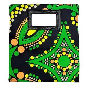 Authentic Emilio Pucci 2way Clutch Bag Black Green Polka Dot Fall 2007 Print